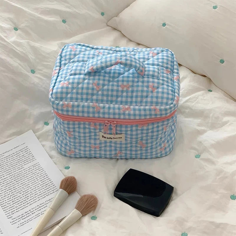 Quilted Travel Cosmetic Bag