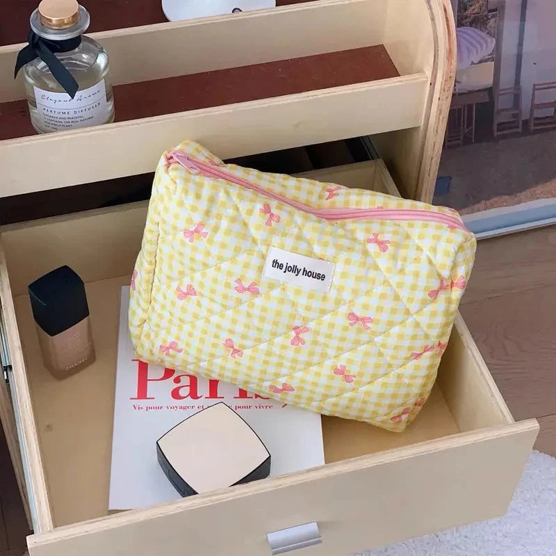 Quilted Travel Cosmetic Bag