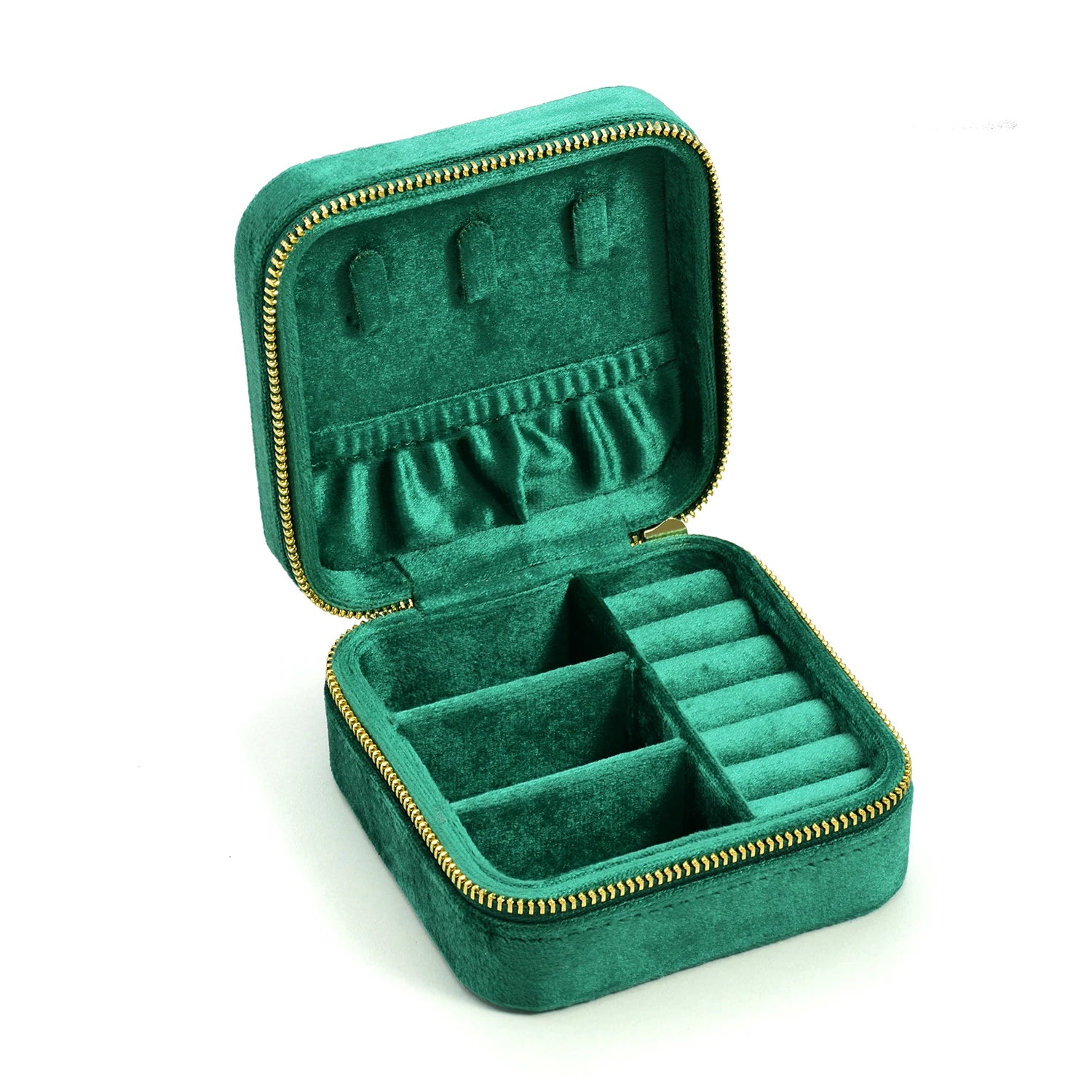 Velvet Travel Jewelry Organizer with Mirror