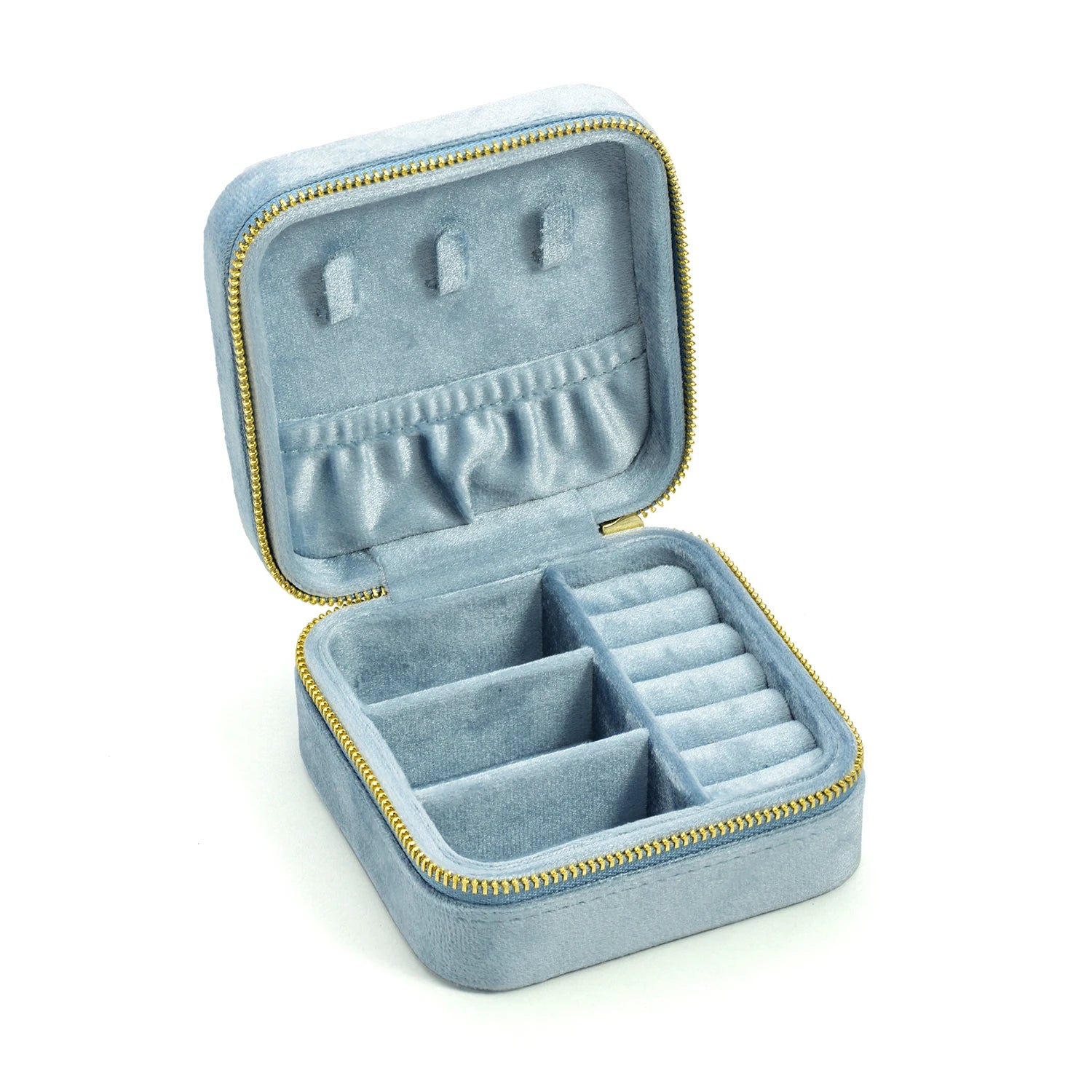 Velvet Travel Jewelry Organizer with Mirror