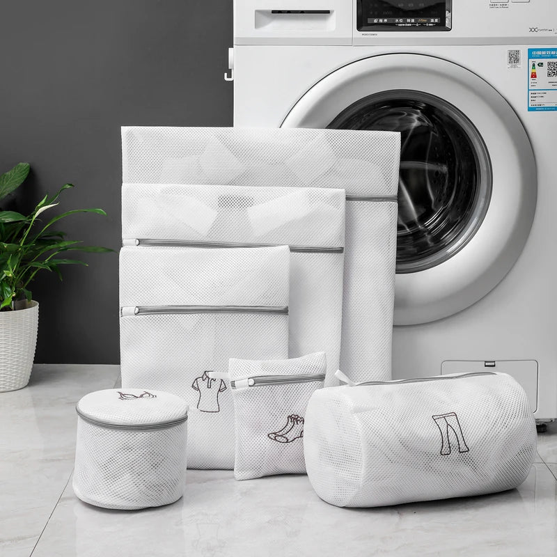 Embroidered Mesh Laundry Bag