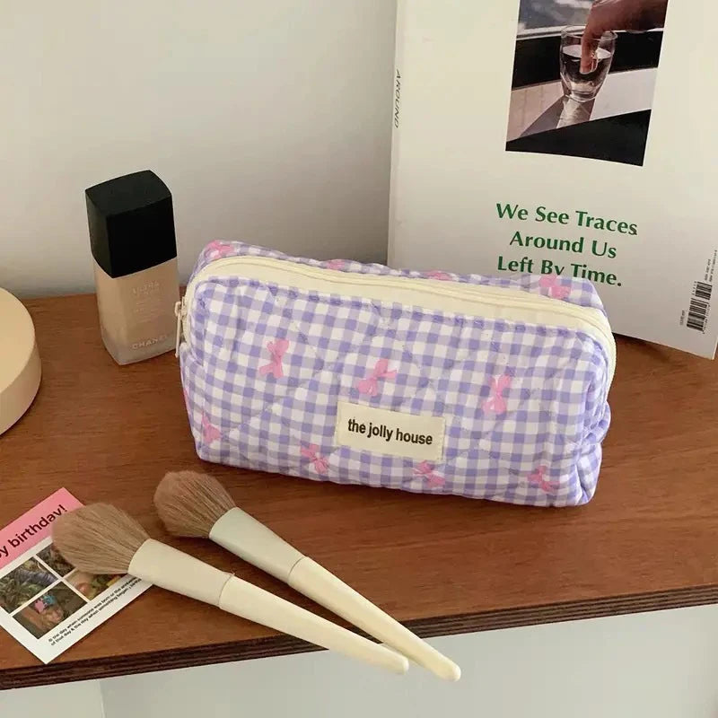 Quilted Travel Cosmetic Bag