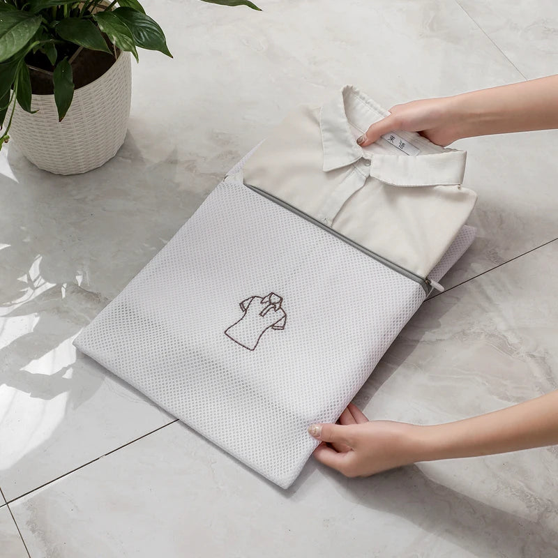 Embroidered Mesh Laundry Bag