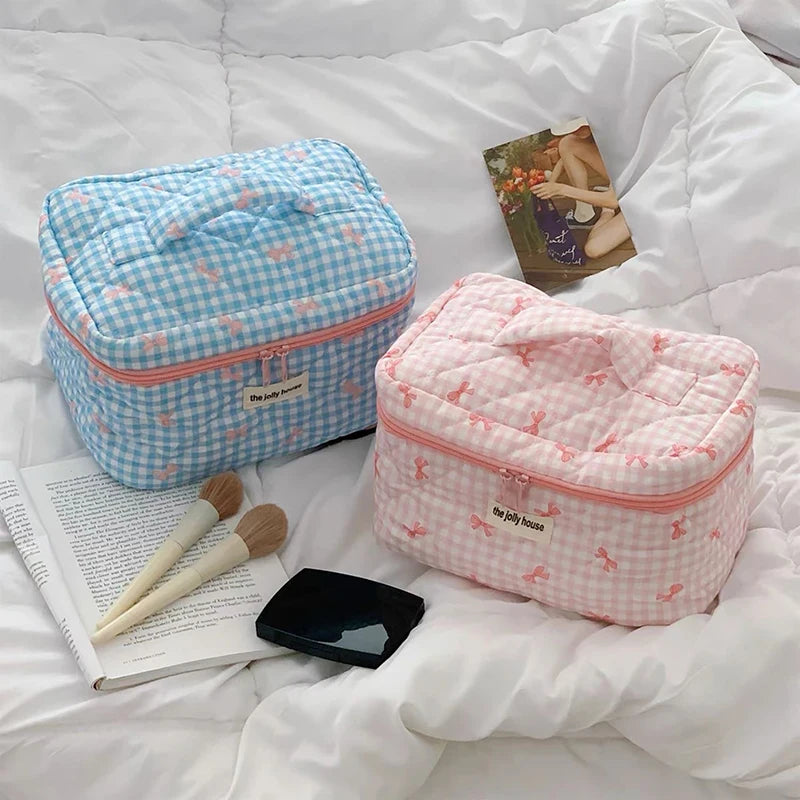 Quilted Travel Cosmetic Bag