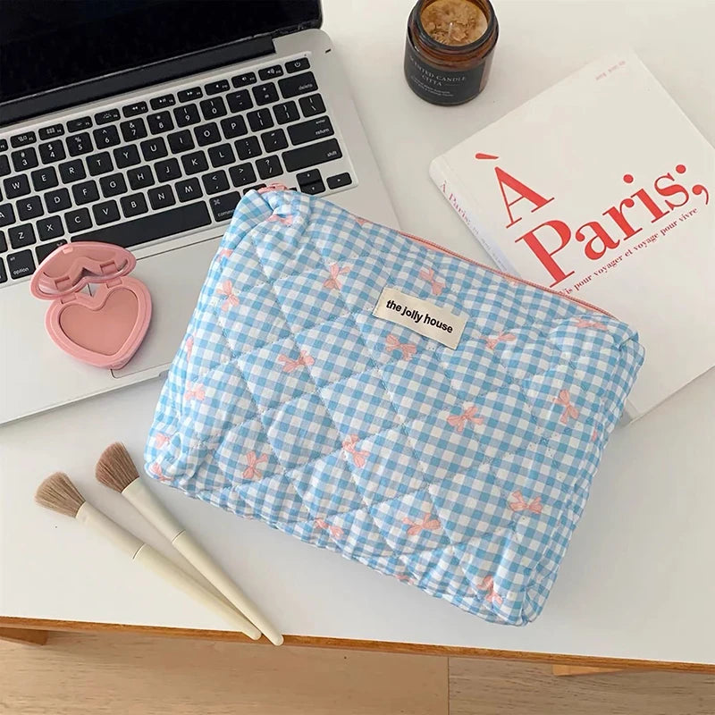 Quilted Travel Cosmetic Bag