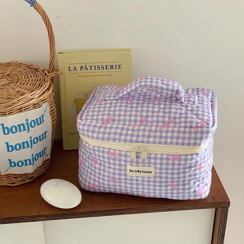 Quilted Travel Cosmetic Bag