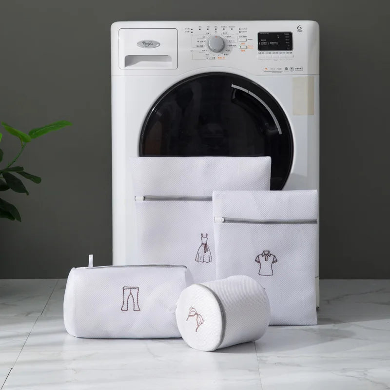 Embroidered Mesh Laundry Bag