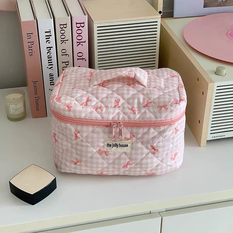 Quilted Travel Cosmetic Bag