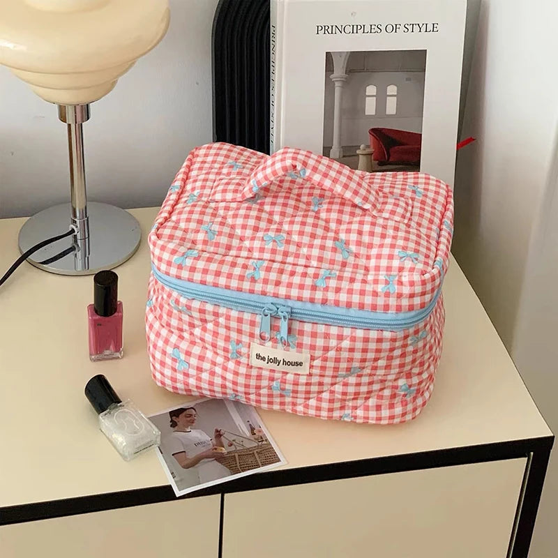 Quilted Travel Cosmetic Bag