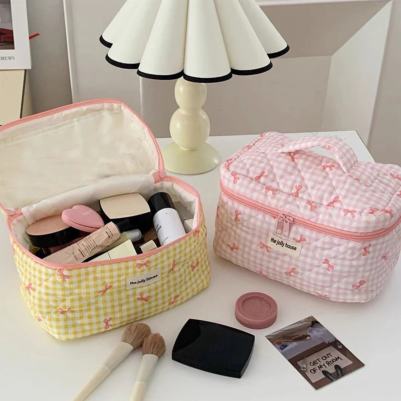 Quilted Travel Cosmetic Bag